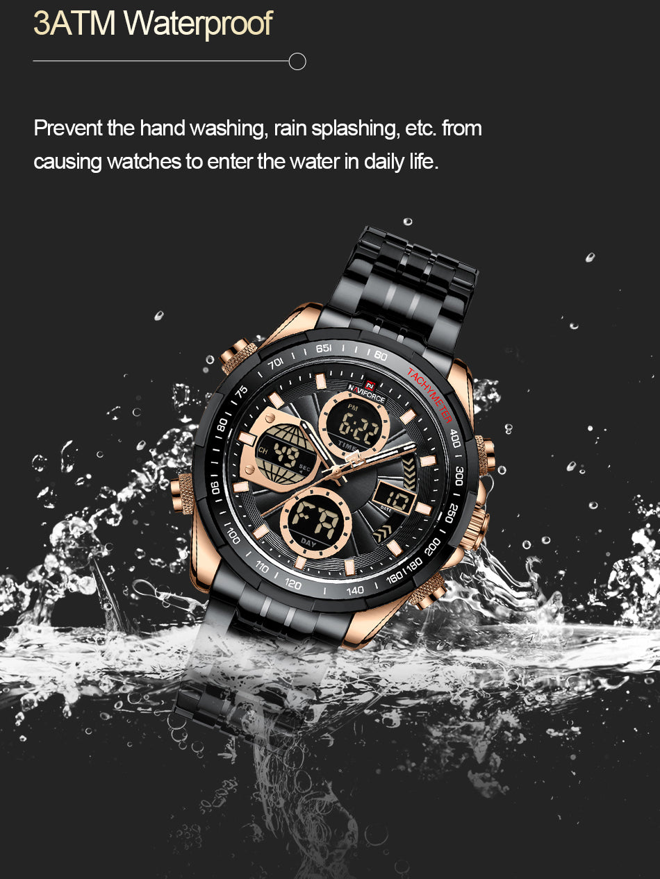 NF9197S Black Military Sport analog-digital watch for men - NAVIFORCE