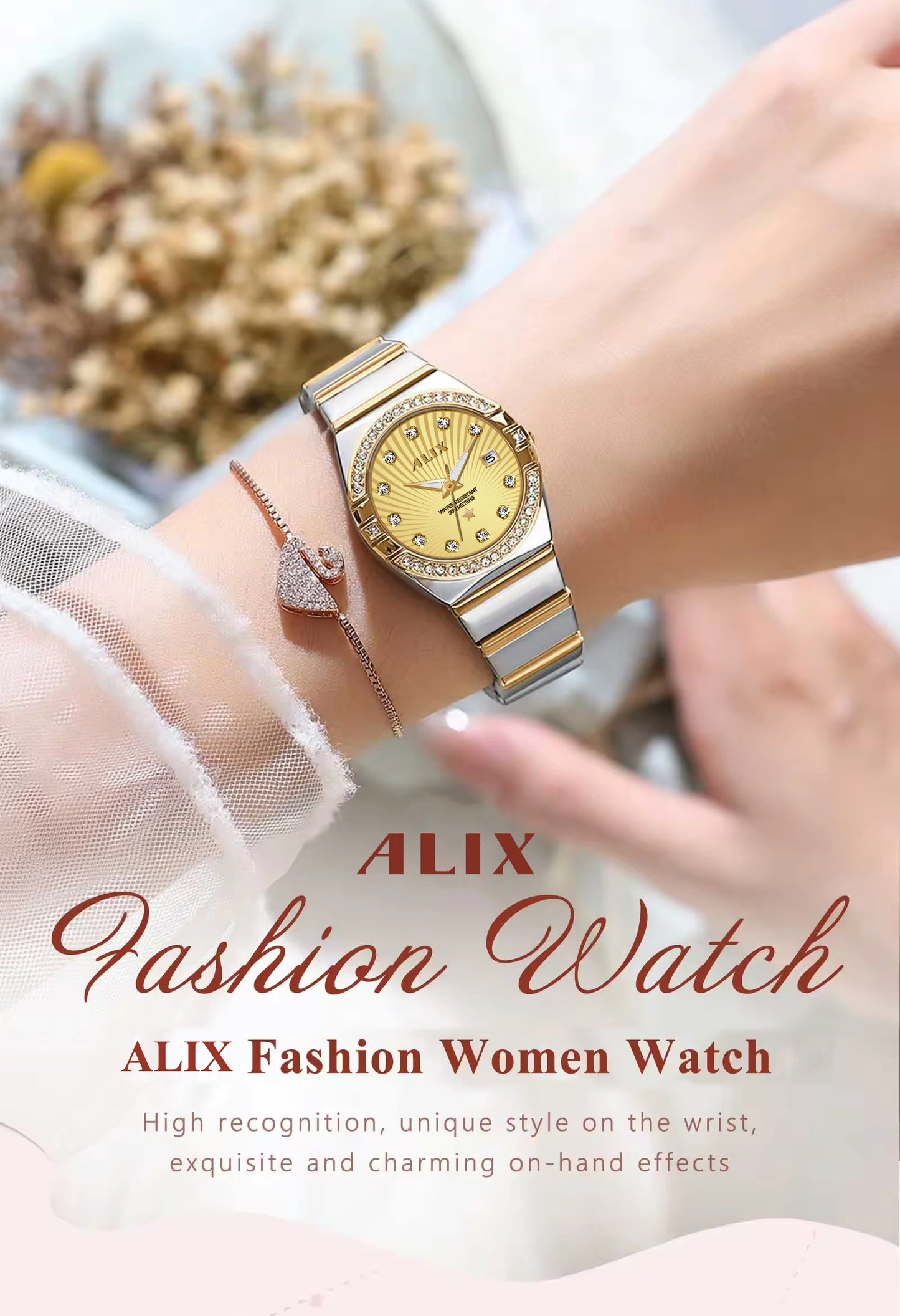 AL2534 Stylish Twotone Silver-Gold strap Analog Watch