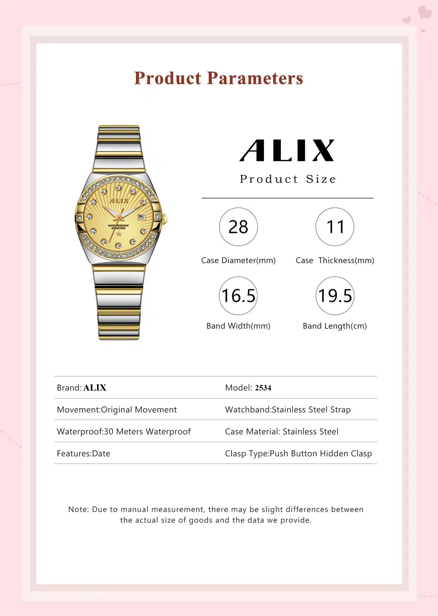 AL2534 Stylish Twotone Silver-Gold strap Analog Watch