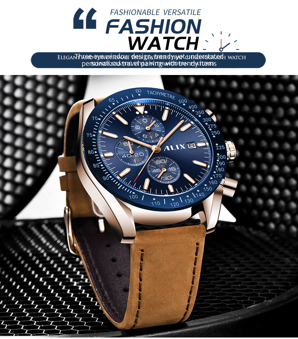 AL3014L Blue Dial With Brown leather strap Analog Watch