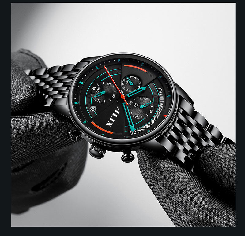 AL3013 Full black strap Chronograph Analog Watch