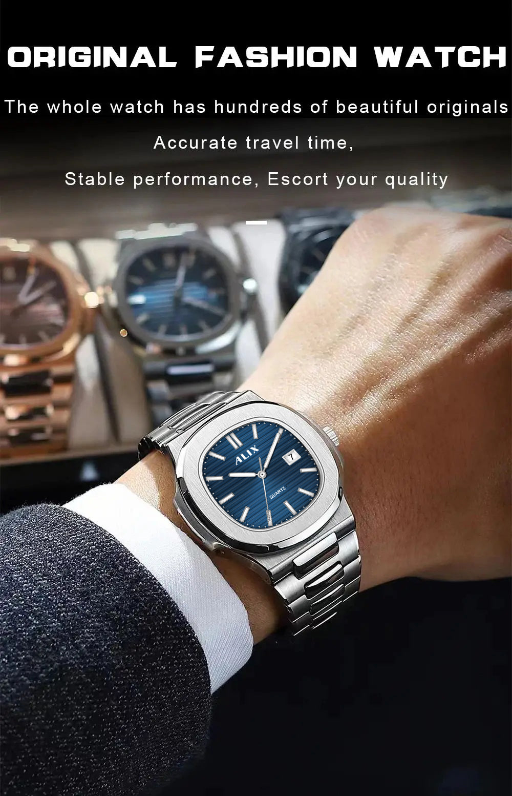 AL3052 Blue dial stainless steel Analog Watch