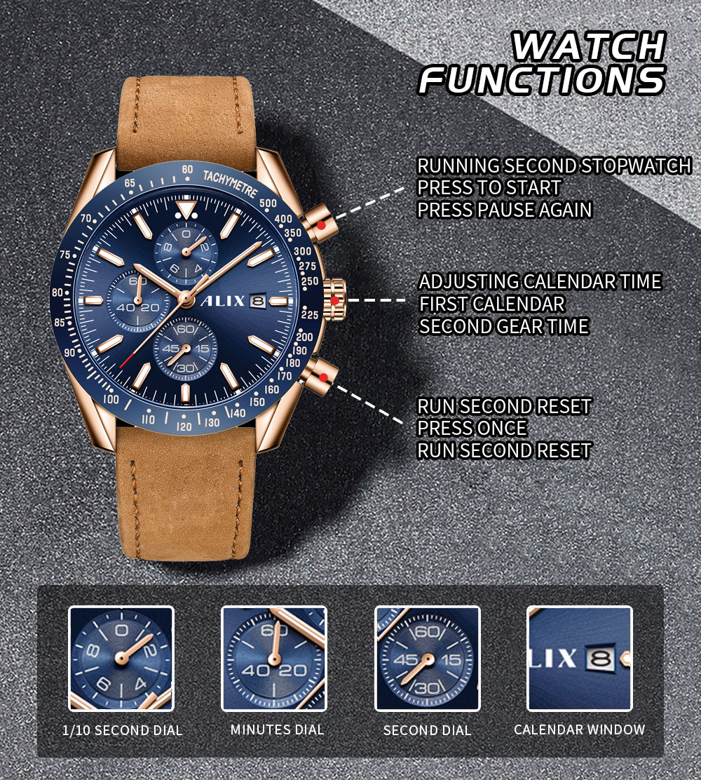 AL3014L Blue Dial With Brown leather strap Analog Watch