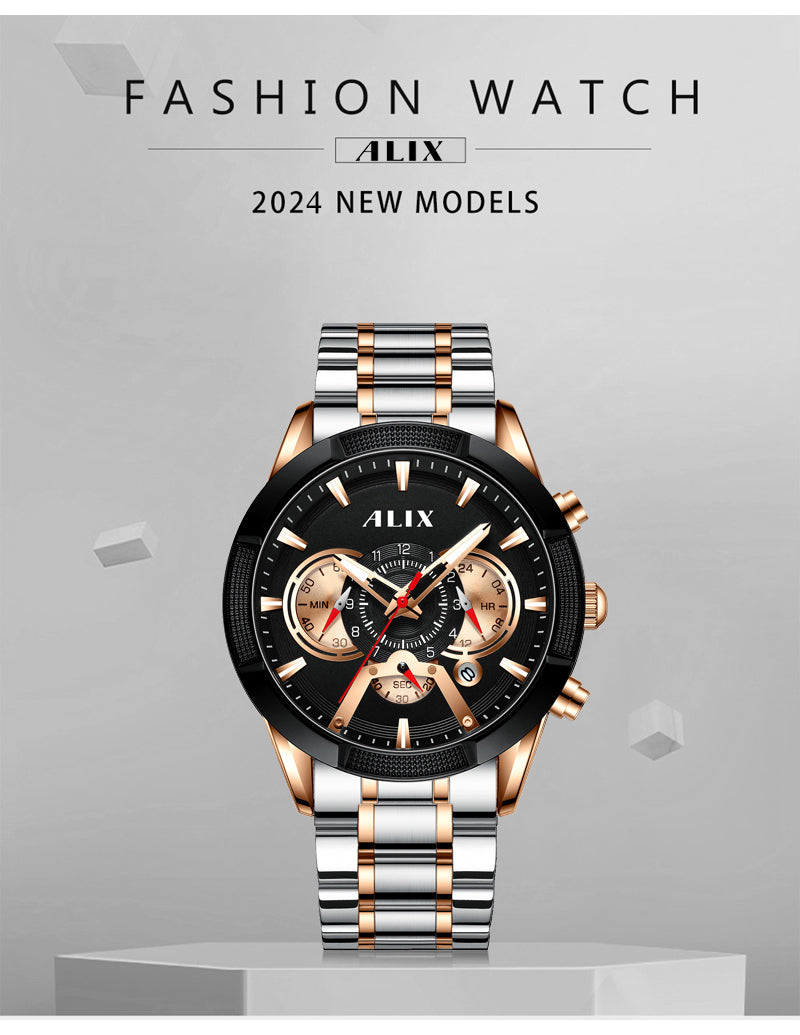AL3012 stylish Silver steel dual tone strap Analog Watch