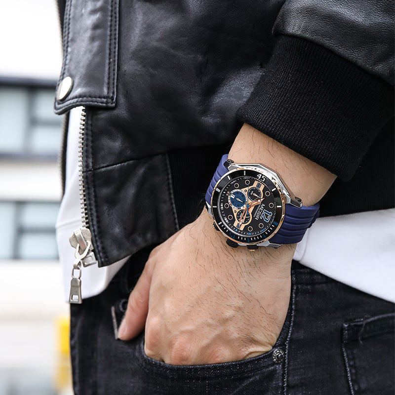 AL3015T Black Stylish chronograph dial Analog Watch
