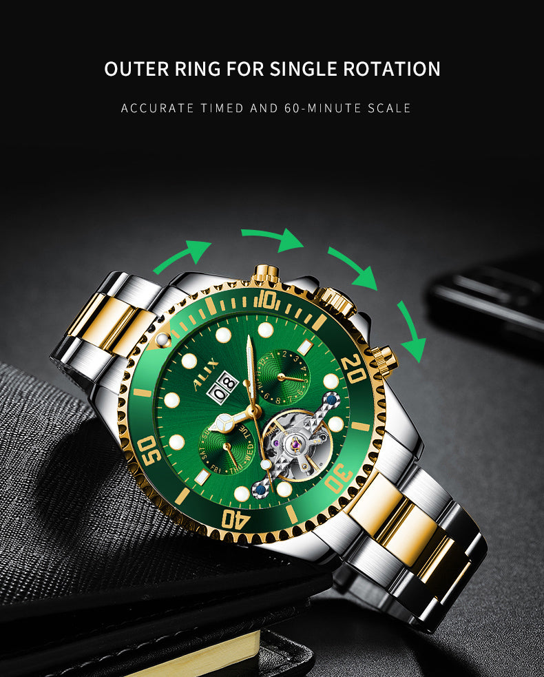 AL2907 Luxurious Geen dial Automatic Analog Watch