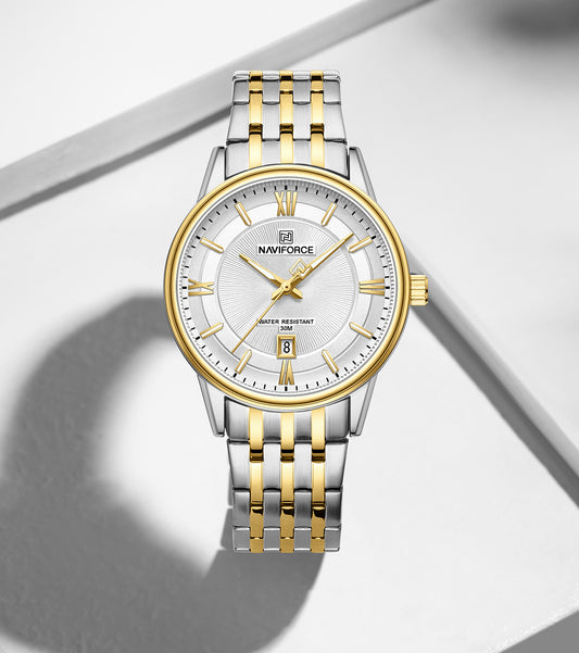 Naviforce NF8040G: Classic Roman Numeral Watch for Men