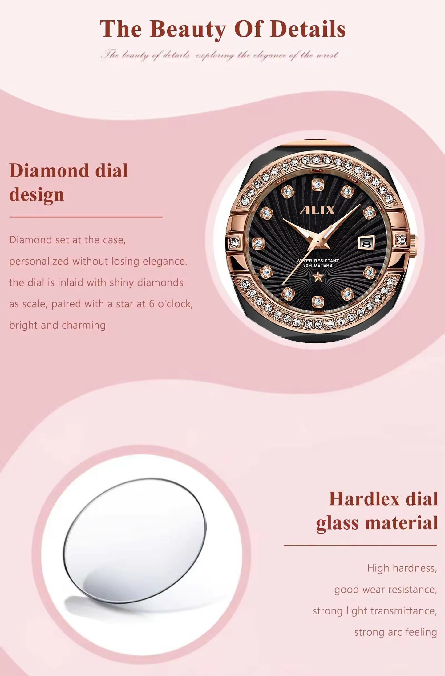 AL2534 Stylish Twotone Black& Rosegold strap Analog Watch