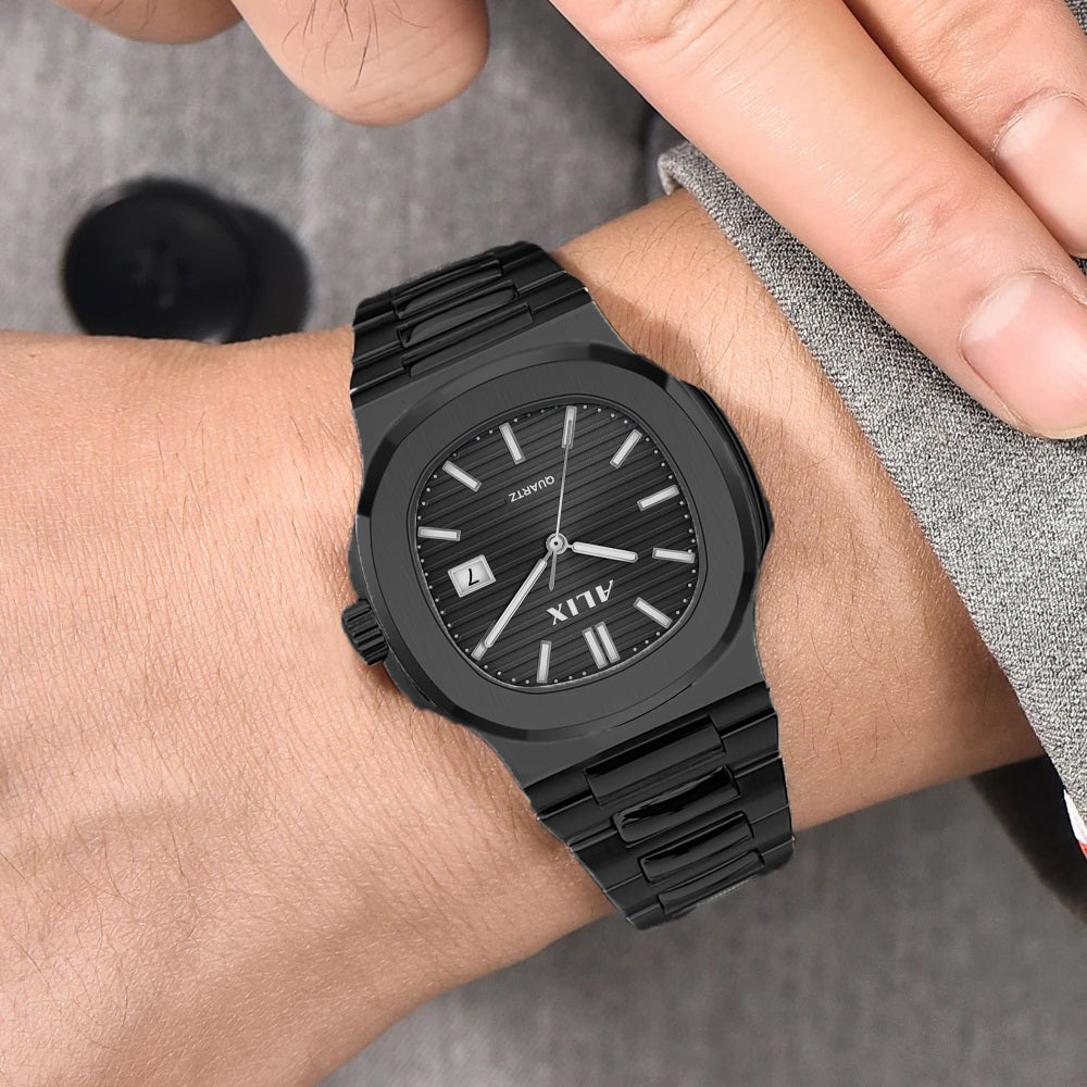 AL3052 Black dial stainless steel Analog Watch