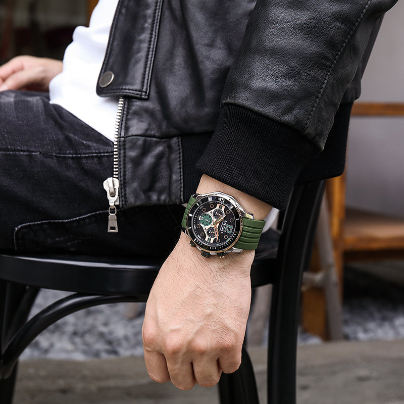 AL3015T Silver Stylish chronograph dial Analog Watch