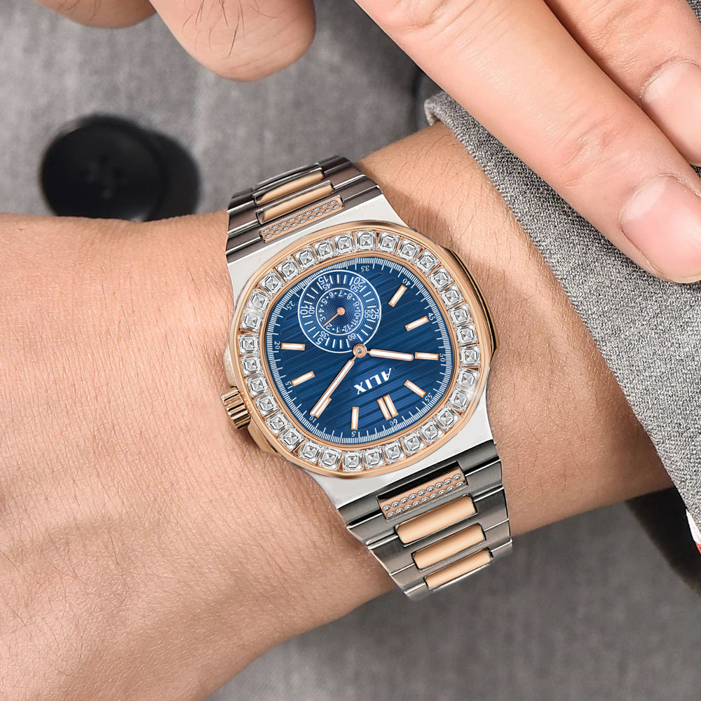 AL3053 Blue Dimond Dial Analog Watch