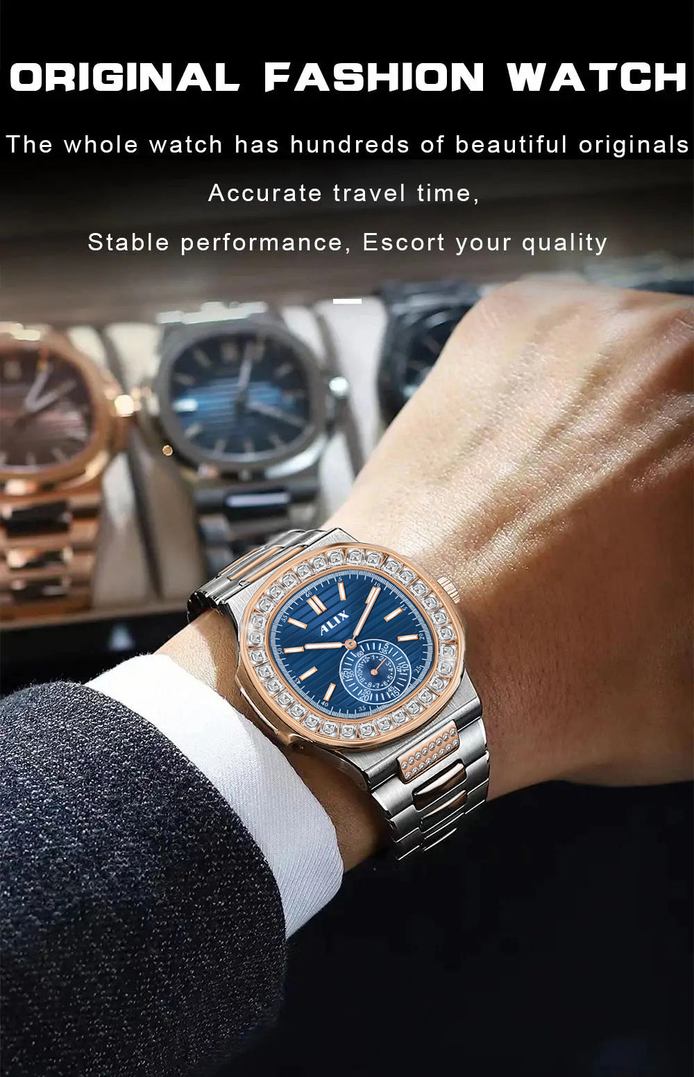 AL3053 Blue Dimond Dial Analog Watch