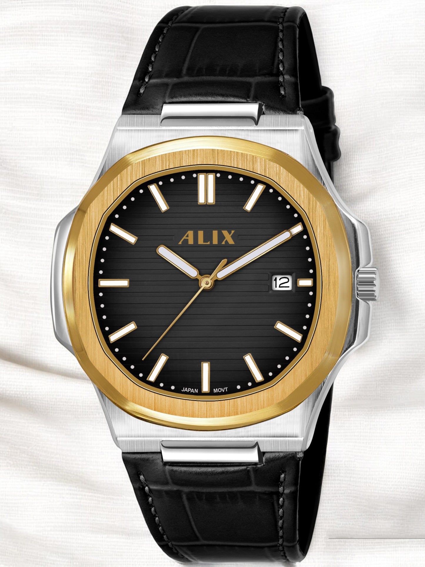 AL2906L Black Genuine leather strap Analog Watch