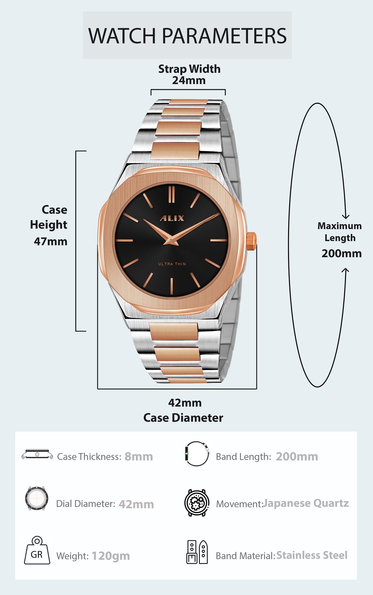 AL2912 Rosegold Steel Strap Analog Watch