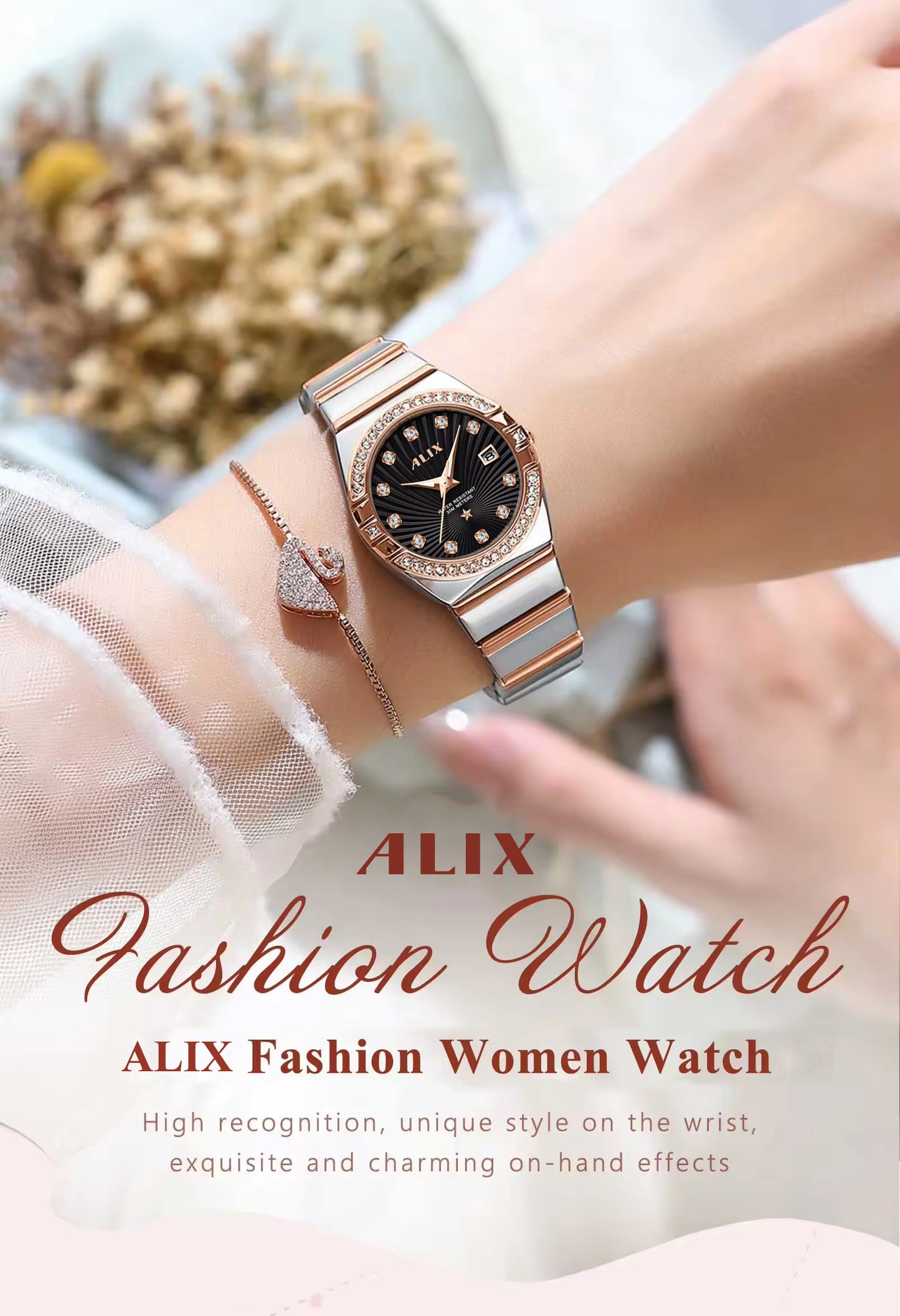 AL2534 Stylish Twotone Silver&Rosegold strap Analog Watch