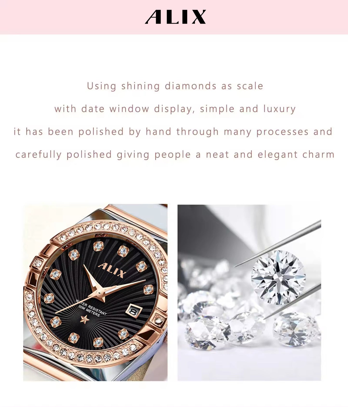 AL2534 Stylish Twotone Silver&Rosegold strap Analog Watch