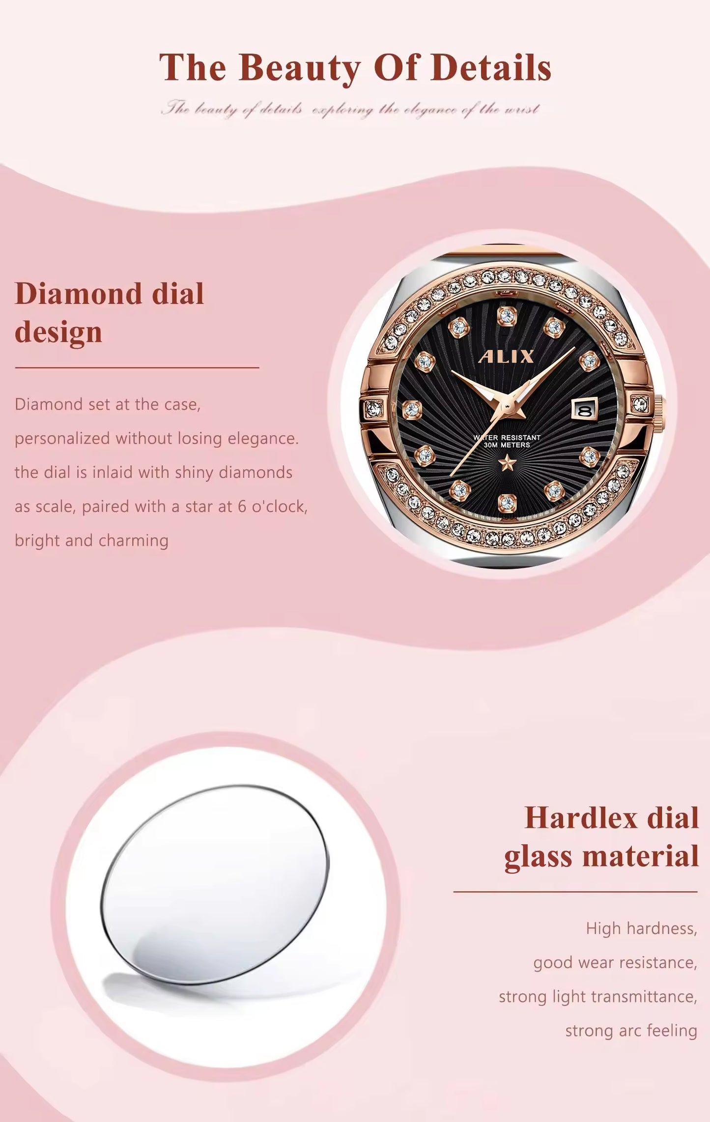AL2534 Stylish Twotone Silver&Rosegold strap Analog Watch
