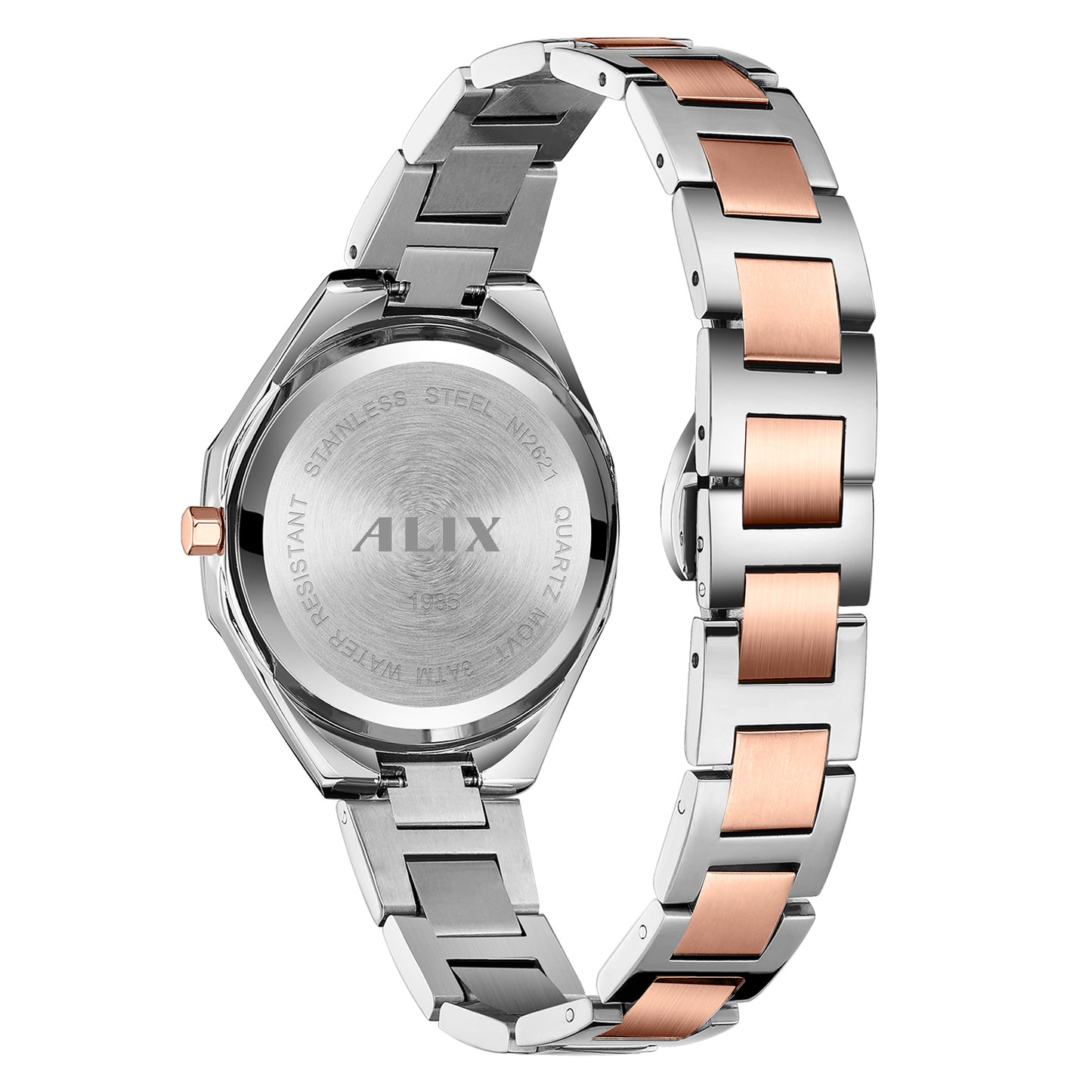 AL2531 Silver Octagonal case with diamond studded dial Analog Watch