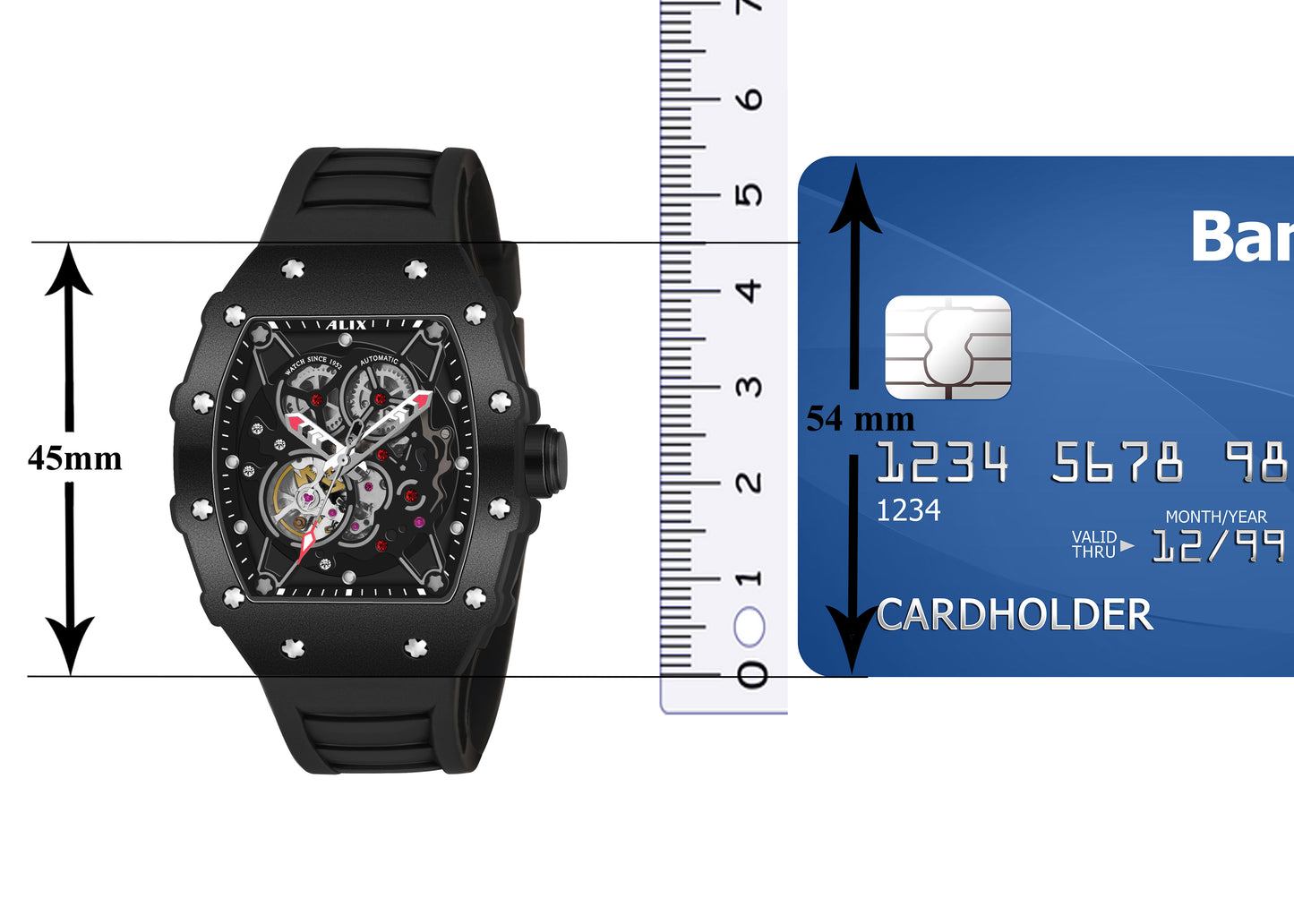 Al2908 Black Automatic Analog Watch