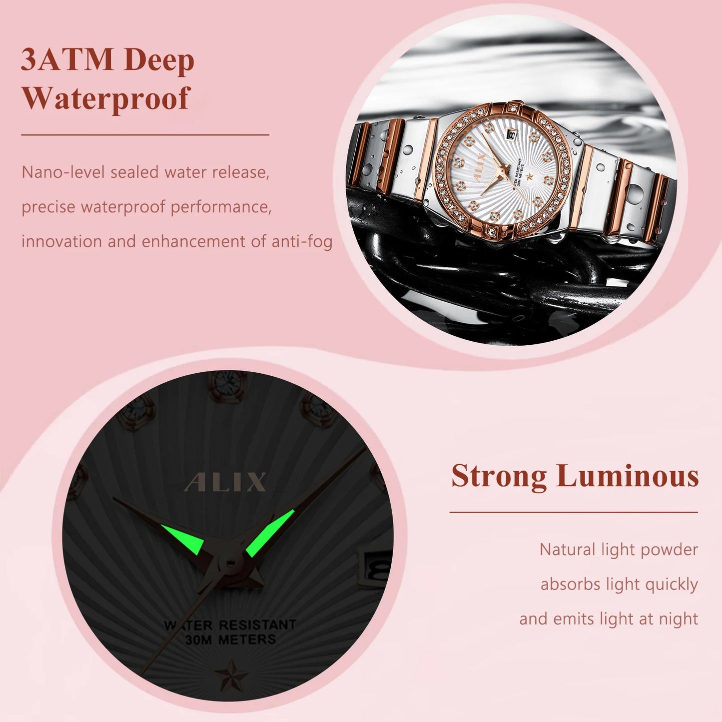AL2534 Stylish Twotone Silver& Rosegold strap Analog Watch
