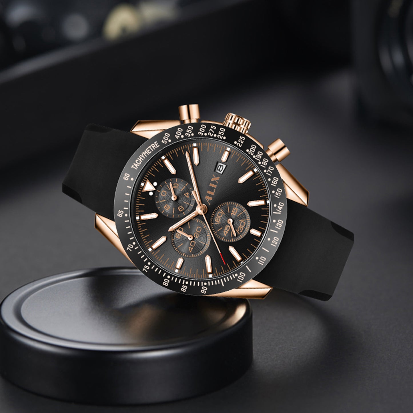 AL3014T Black Chrongraph Dial Analog Watch