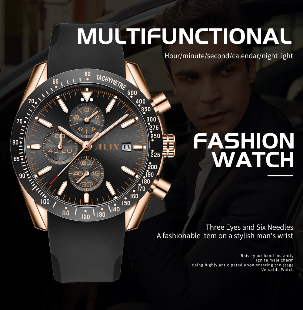 AL3014T Black Chrongraph Dial Analog Watch