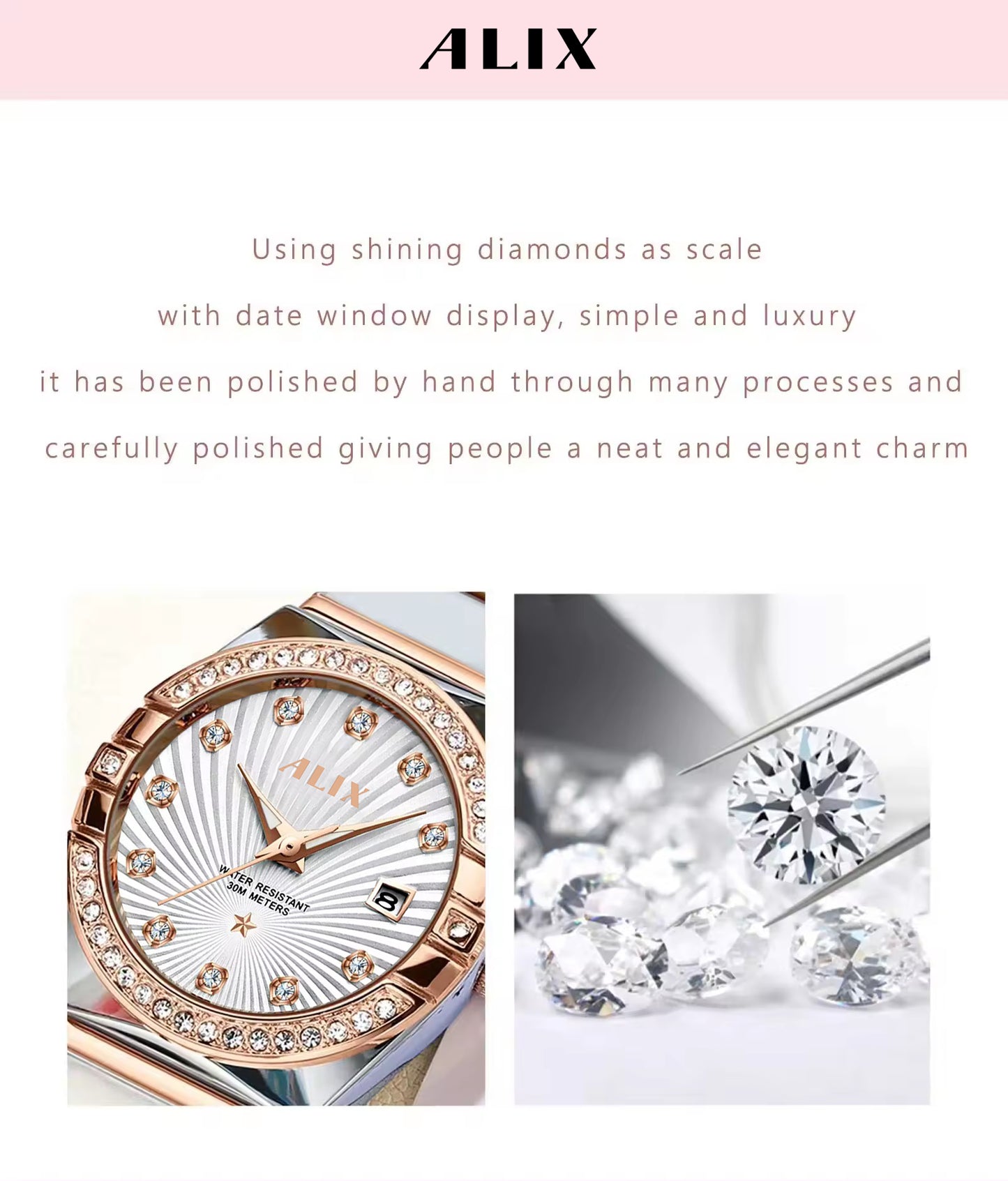 AL2534 Stylish Twotone Silver& Rosegold strap Analog Watch