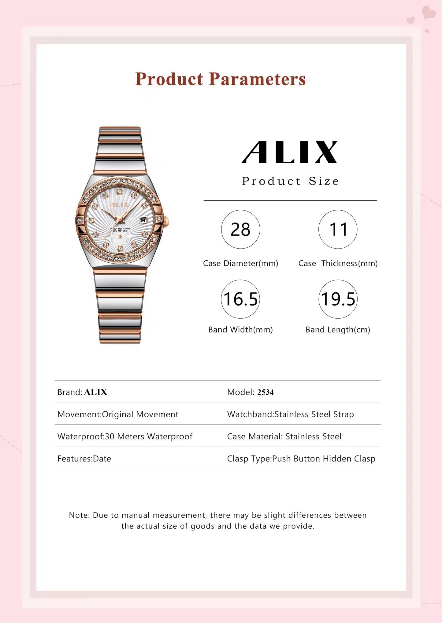 AL2534 Stylish Twotone Silver& Rosegold strap Analog Watch