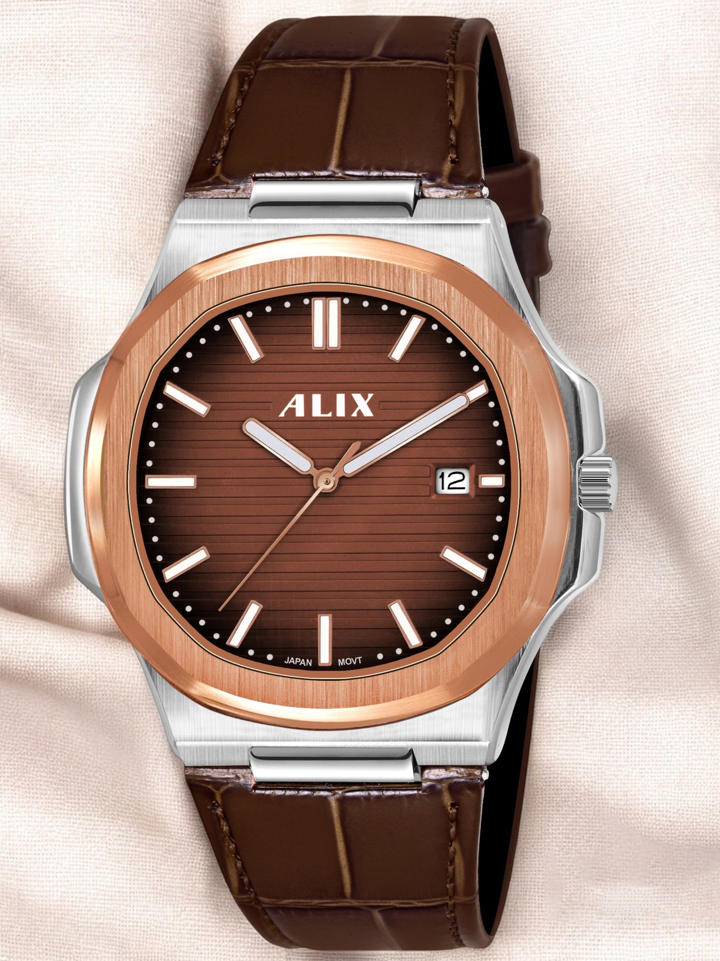 AL2906L Brown Genuine leather strap Analog Watch