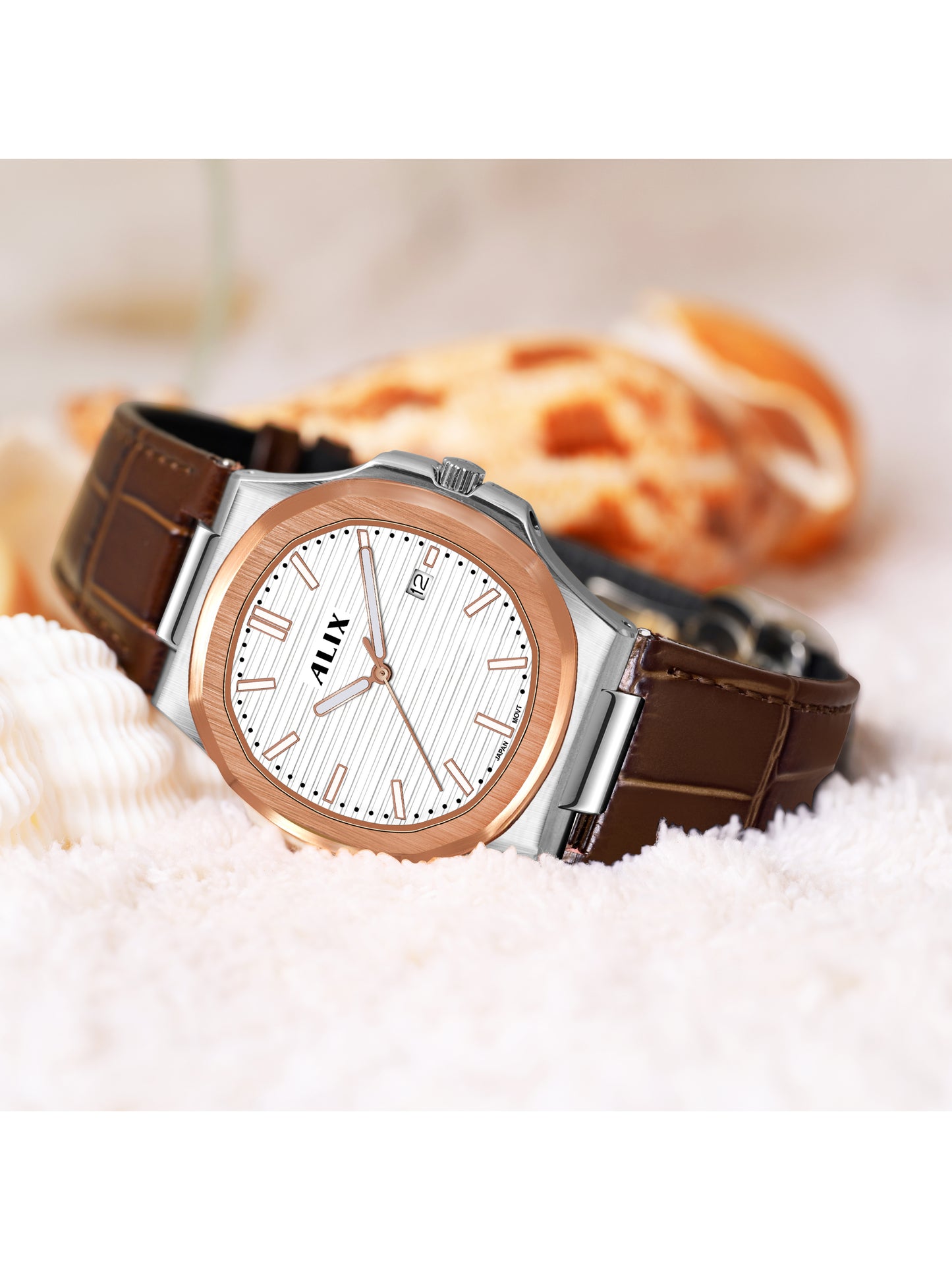 AL2906L Brown Genuine leather strap Analog Watch