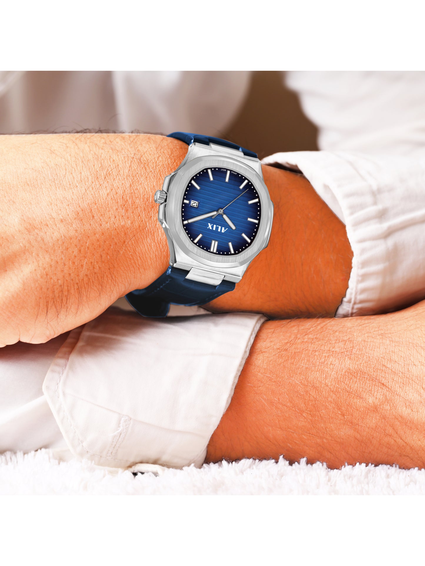 AL2906L Blue Genuine leather strap Analog Watch