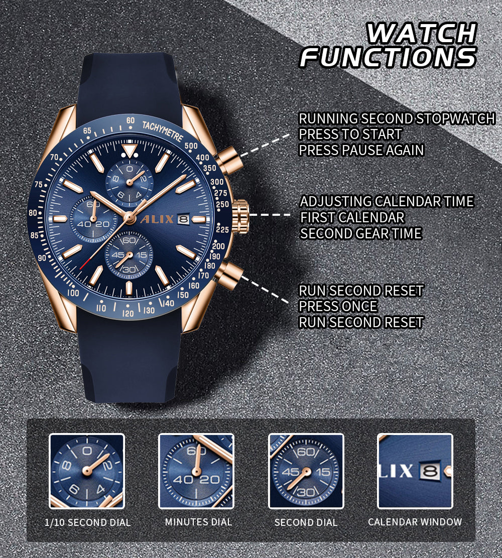 AL3014T Blue Chrongraph Dial Analog Watch