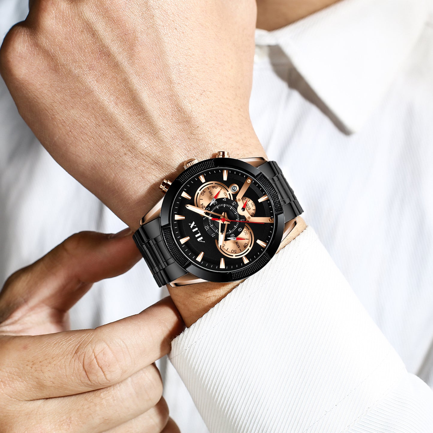 AL3012 stylish steel dual tone strap Analog Watch
