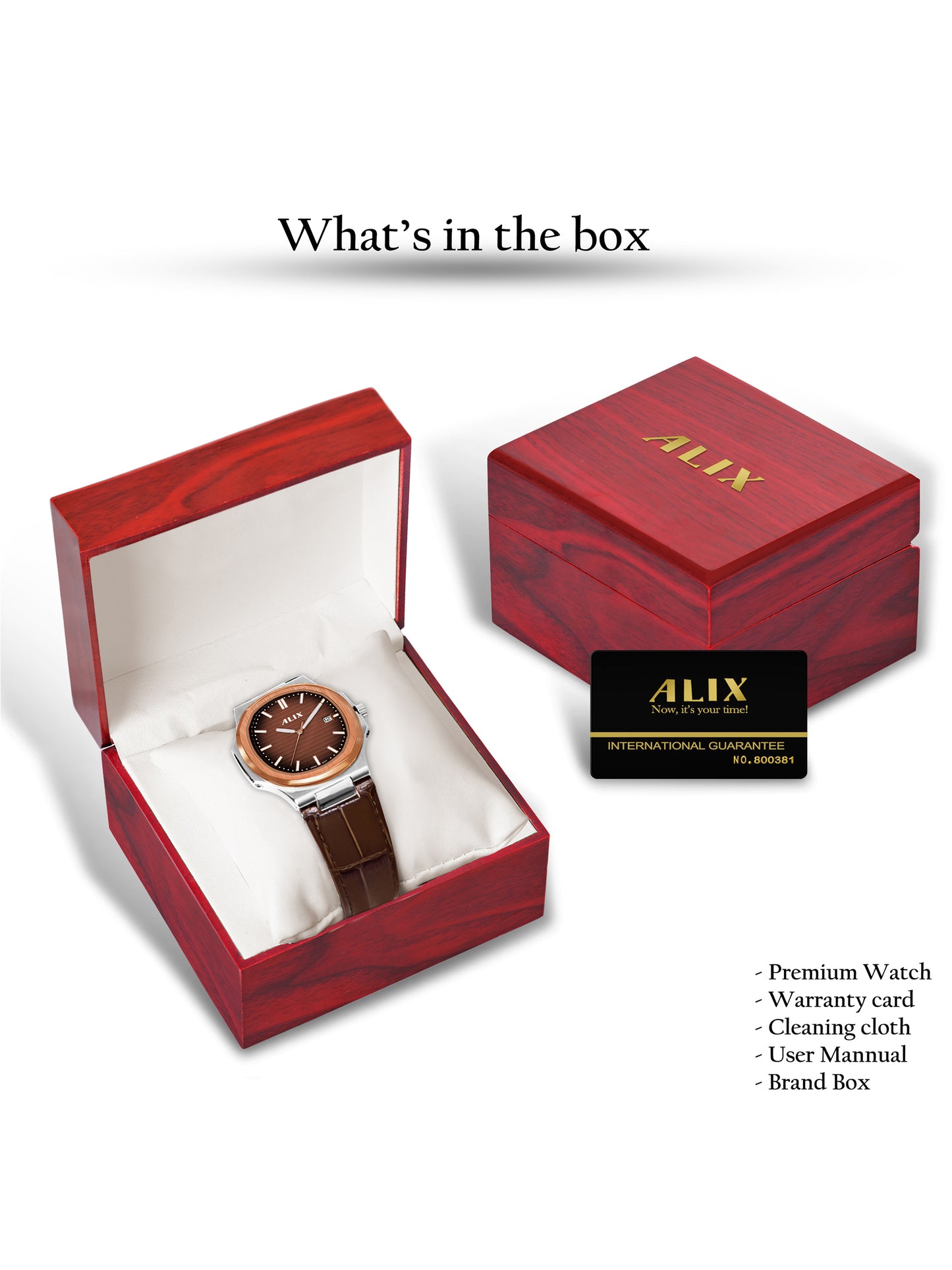 AL2906L Brown Genuine leather strap Analog Watch
