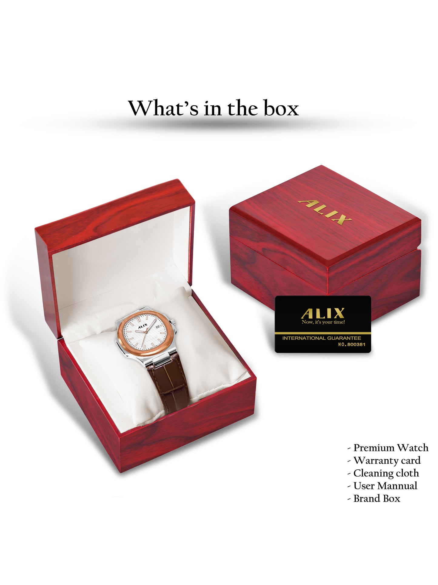AL2906L Brown Genuine leather strap Analog Watch