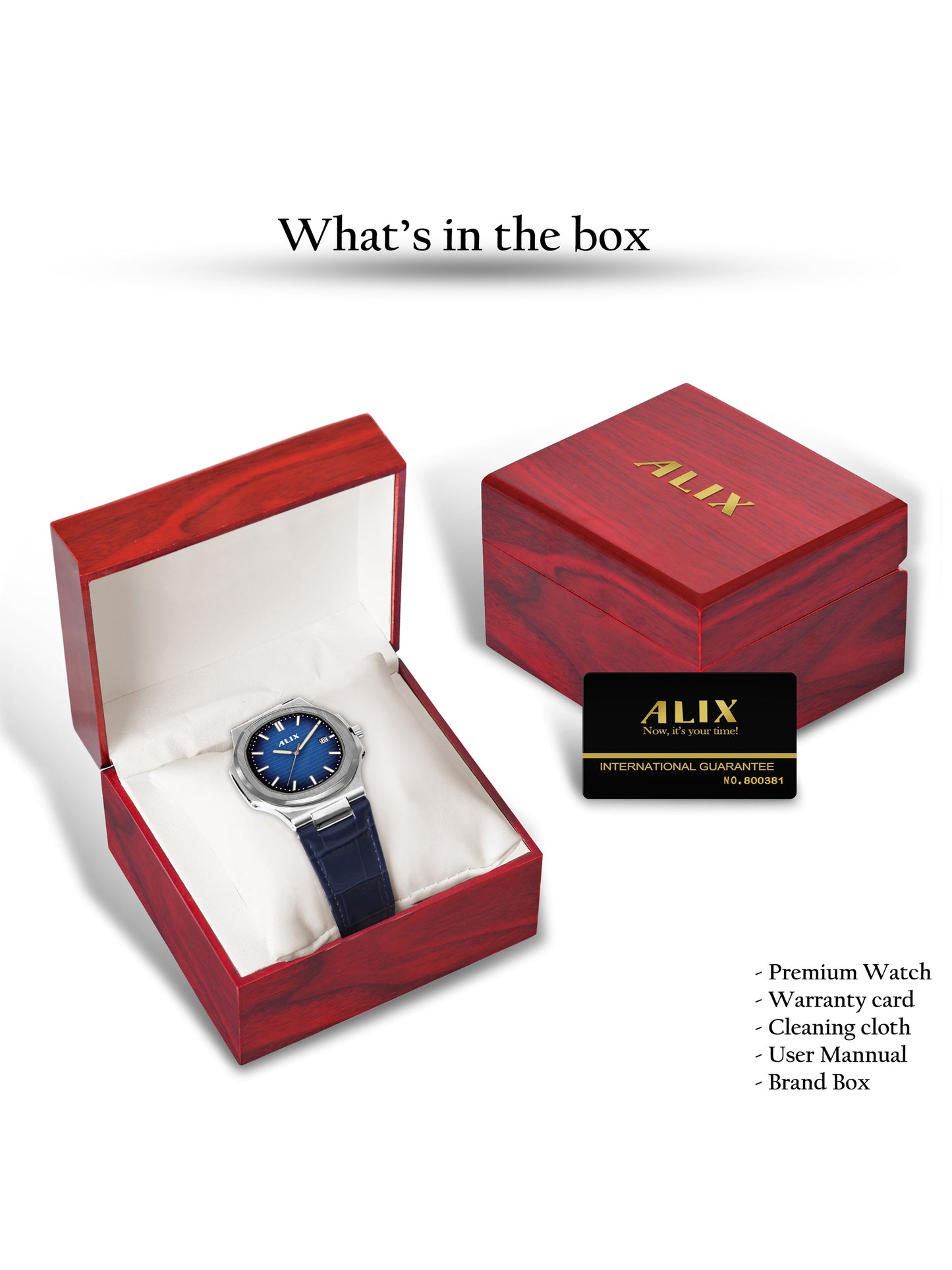AL2906L Blue Genuine leather strap Analog Watch