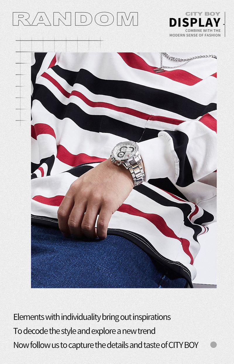 NF9196 Silver white Chronograph watch for men - Naviforce