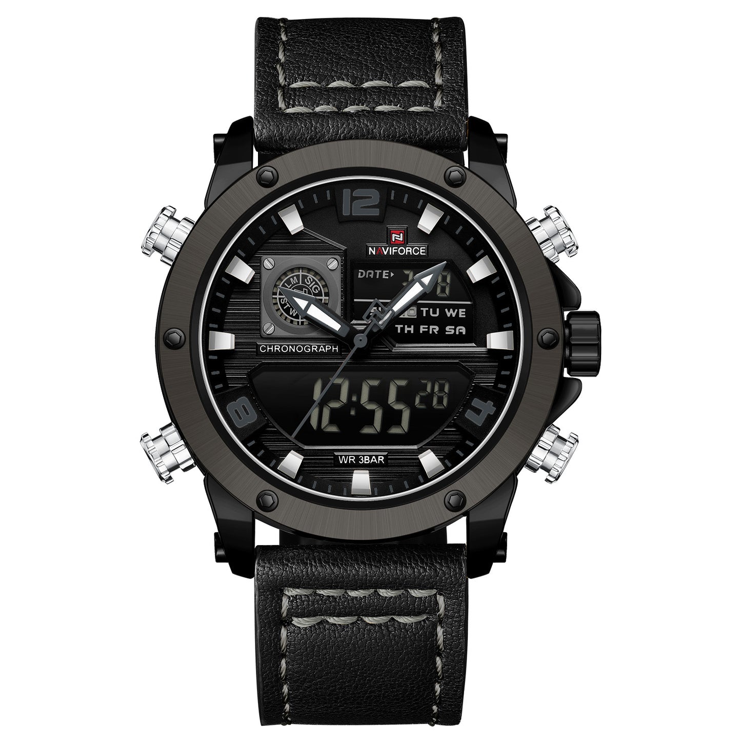 Naviforce NF9236 Black Strap Military Style Analog-Digital Watch