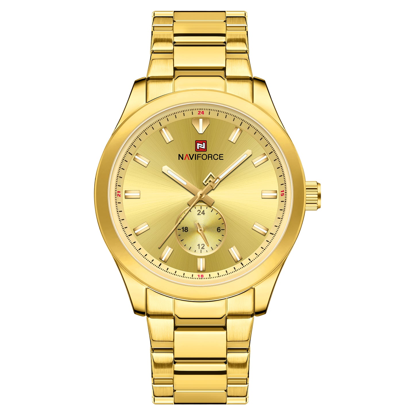 Naviforce NF9231 Gold Dial Classic Modern Looking Analog Watch