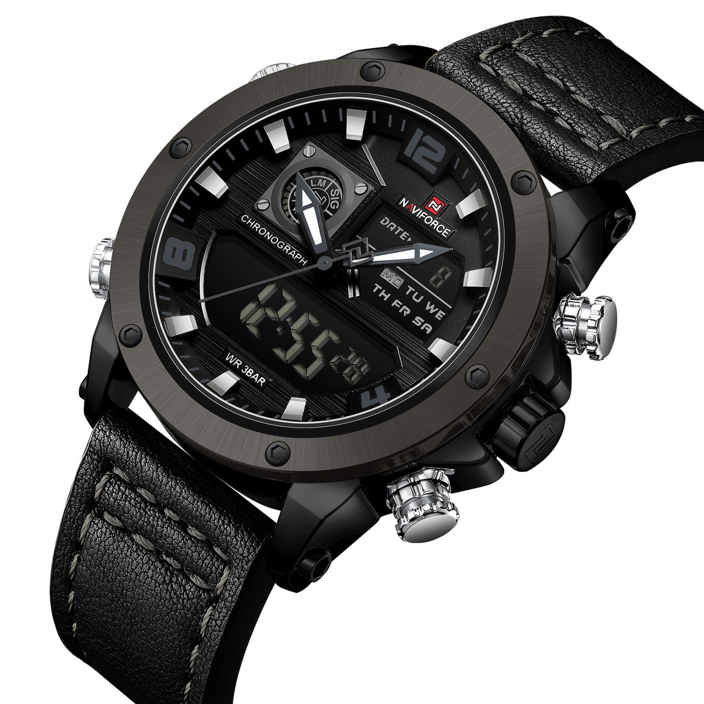 Naviforce NF9236 Black Strap Military Style Analog-Digital Watch