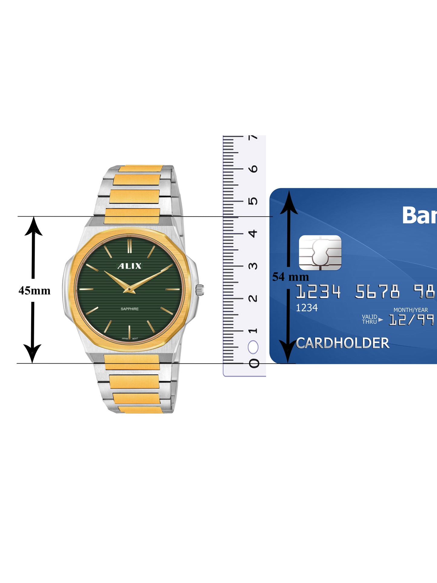 AL2913 Green Dial With Gold Steel Strap Analog Watch