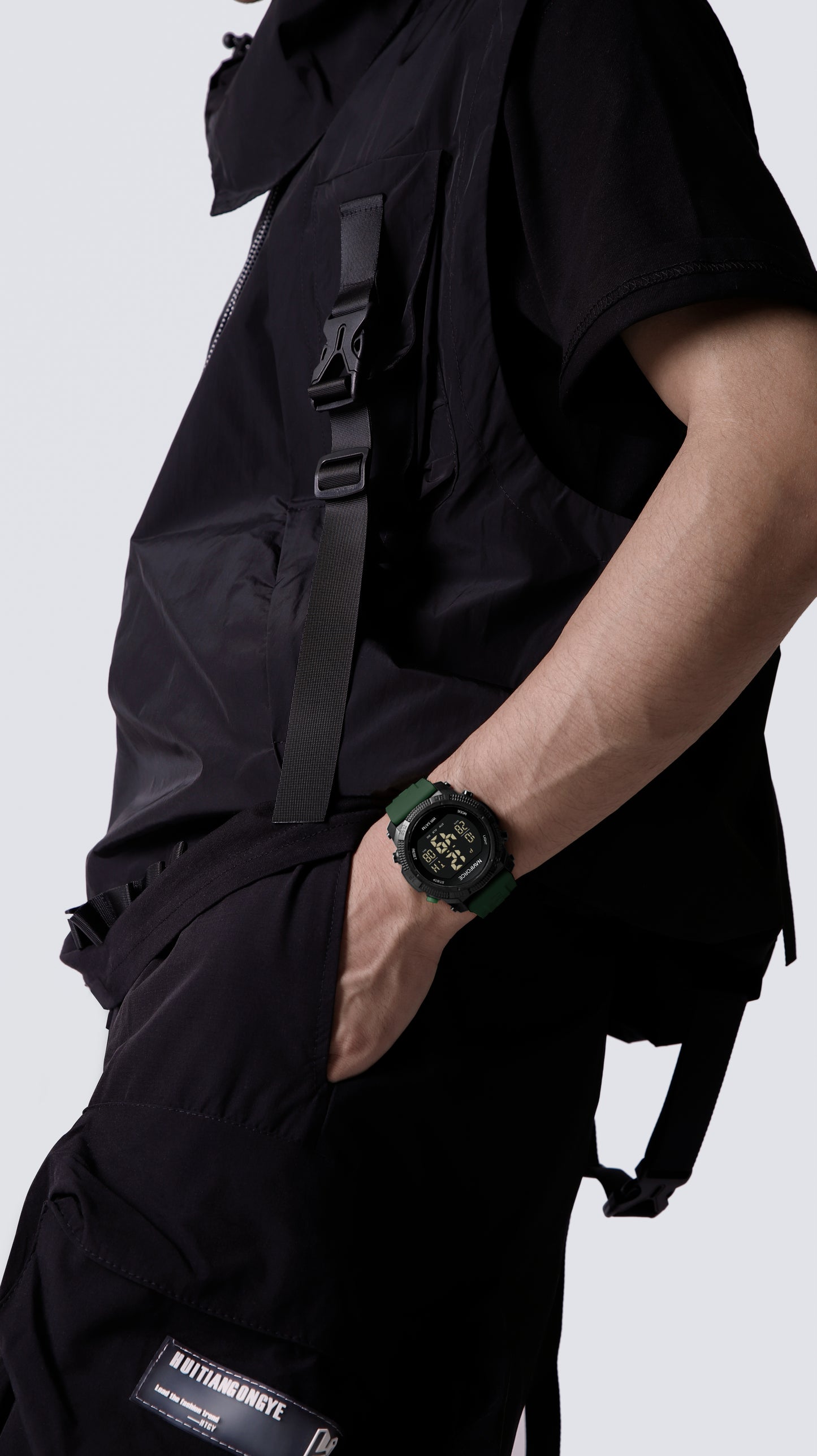 NF7104 Green Silicon Strap Digital Watch