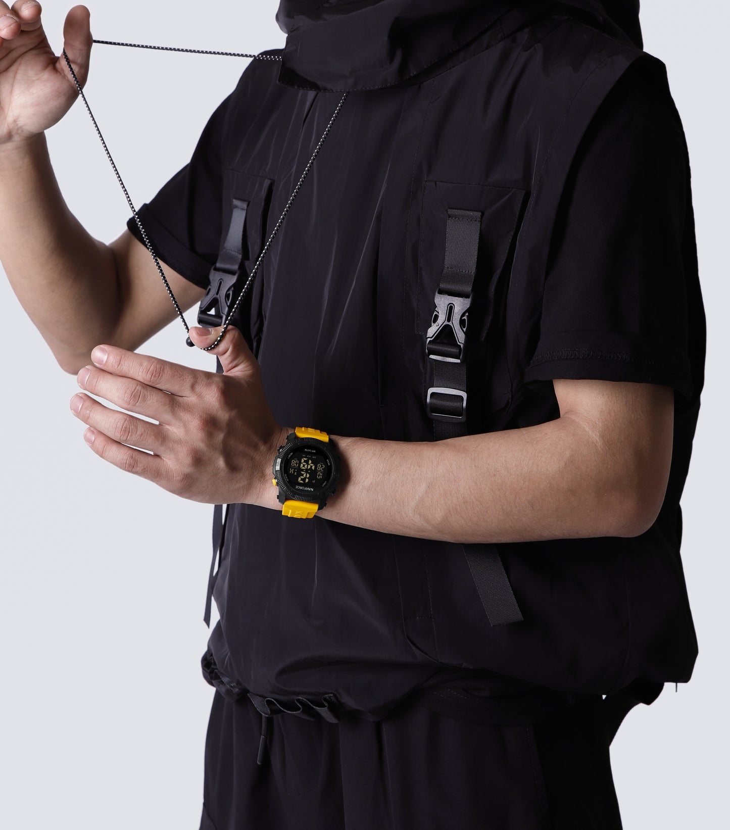 NF7104 Yellow Silicon Strap Digital Watch