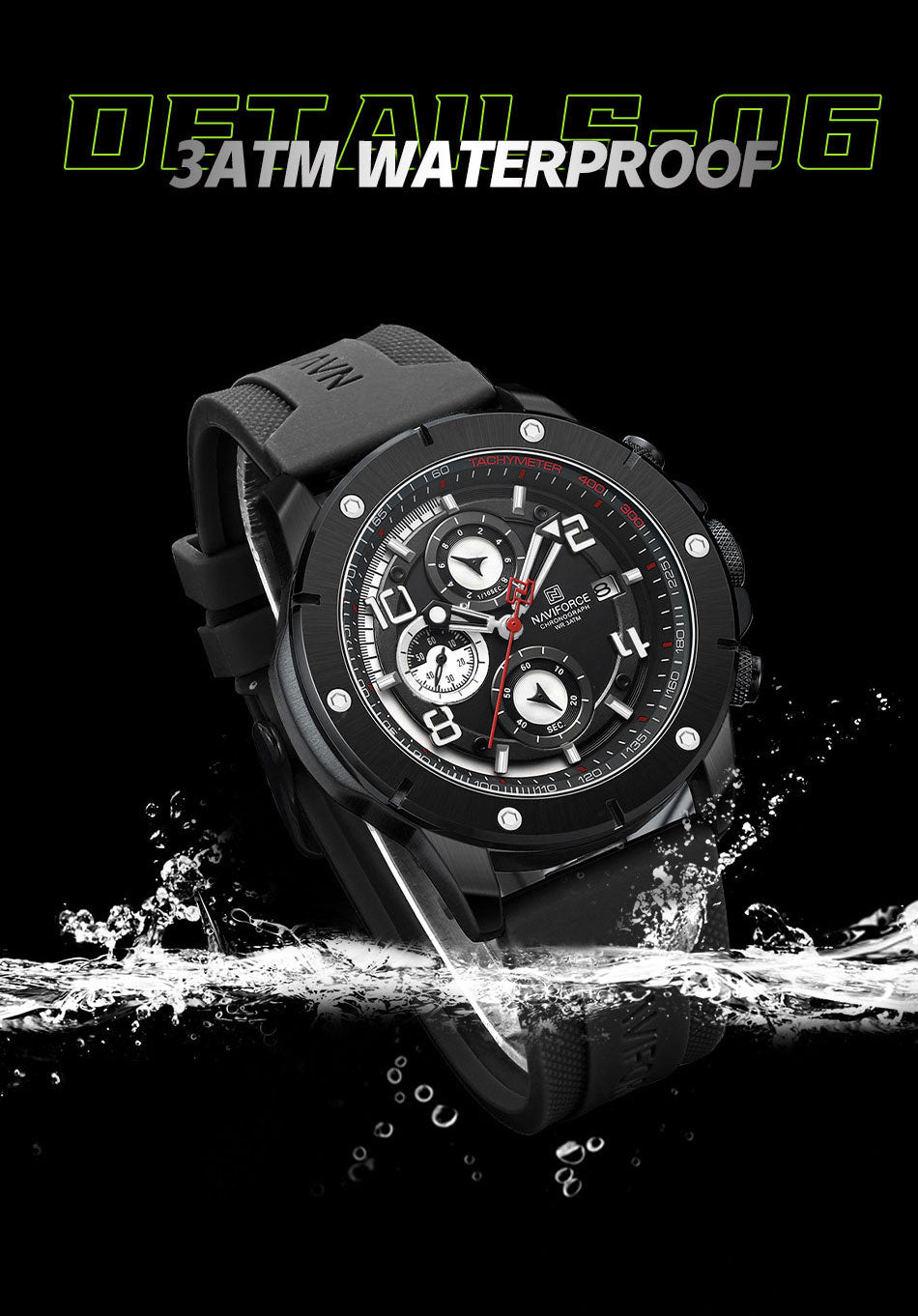 NF8034 Black sports looking attractive chronograph Analog Watch