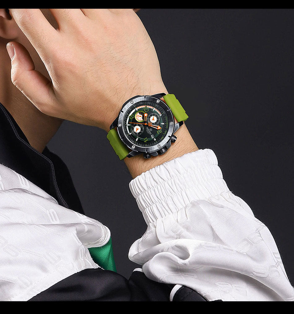 NF8034 Green sports looking attractive chronograph Analog Watch