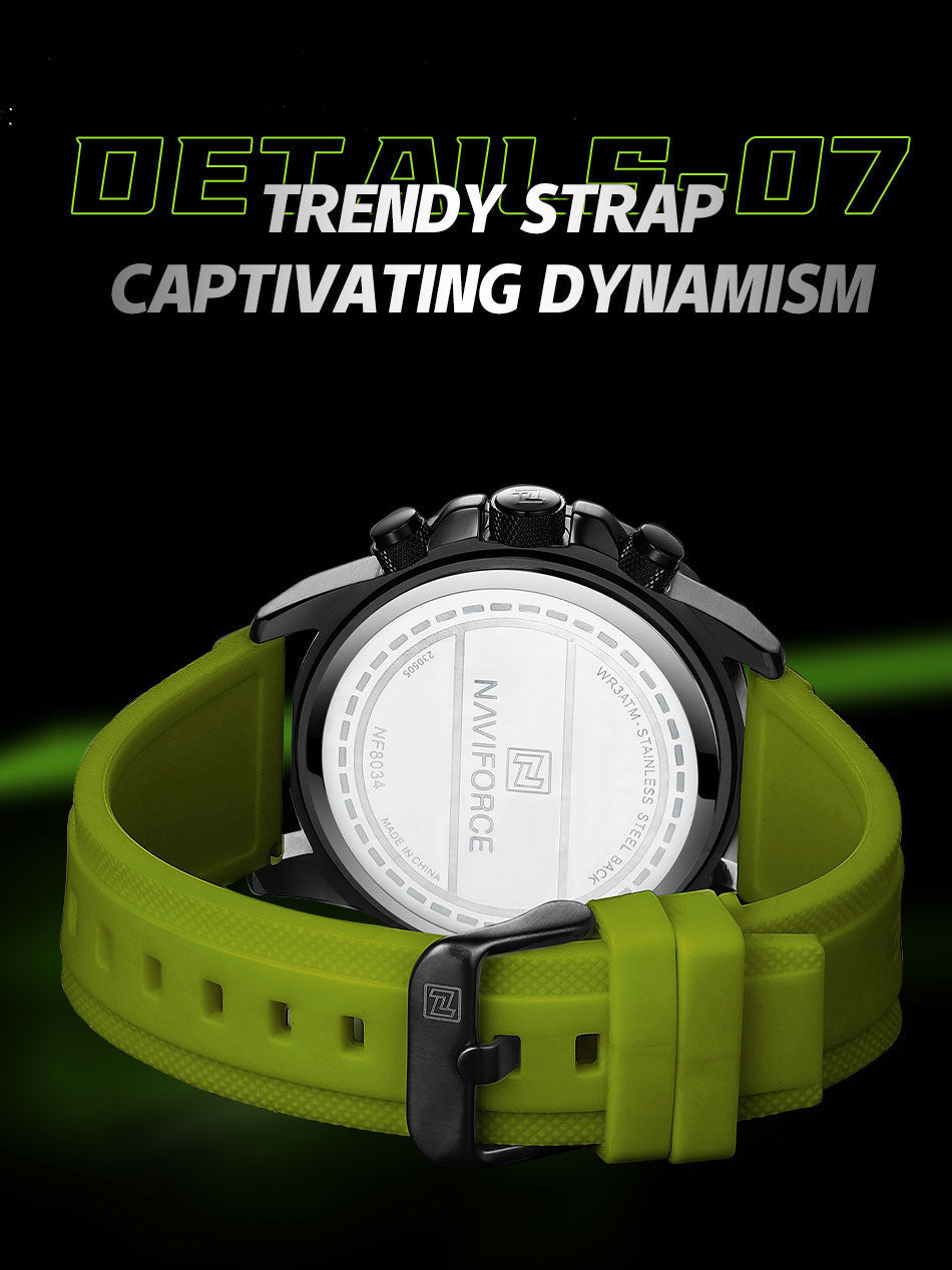 NF8034 Green sports looking attractive chronograph Analog Watch