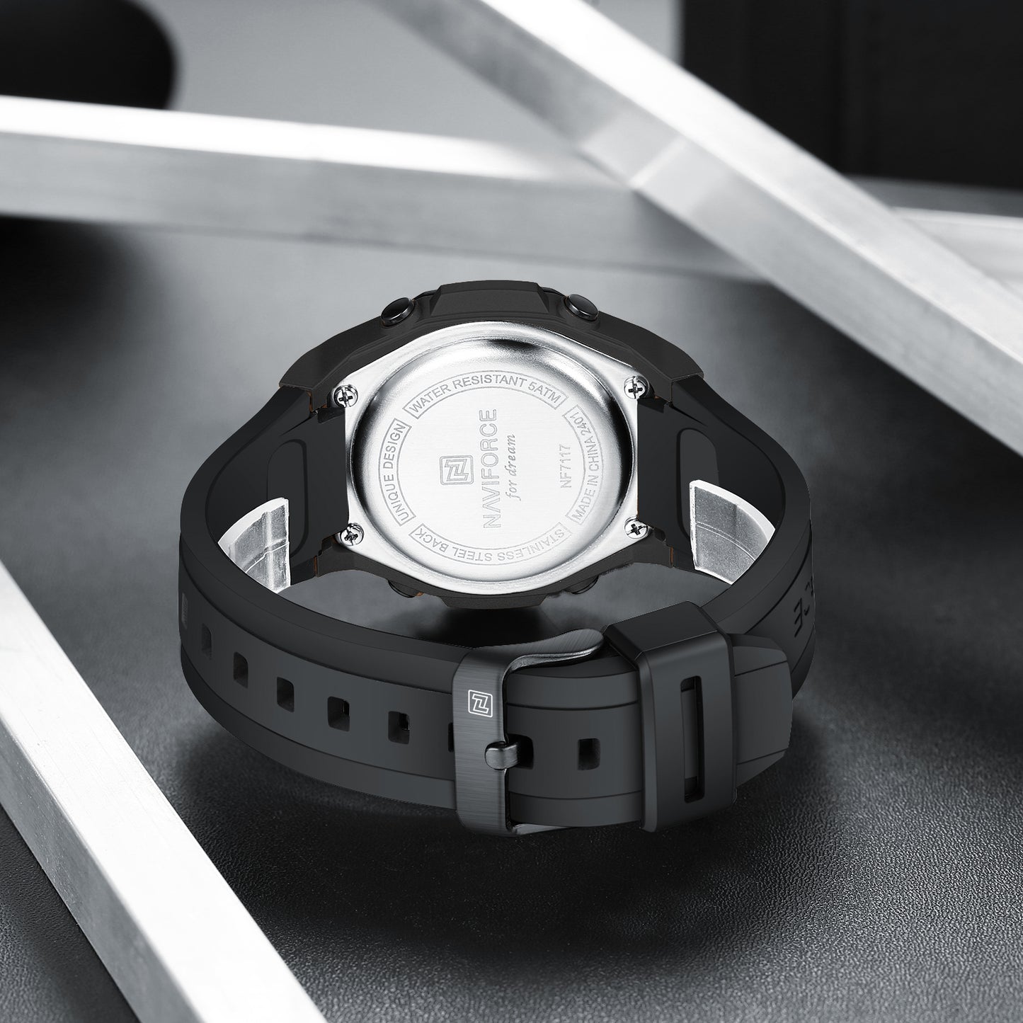 NF7117 Black Silicon Strap Digital Watch