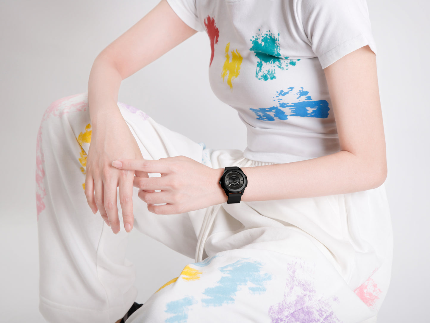 NF7107 Black Silicon Strap luminous hands Analog Watch