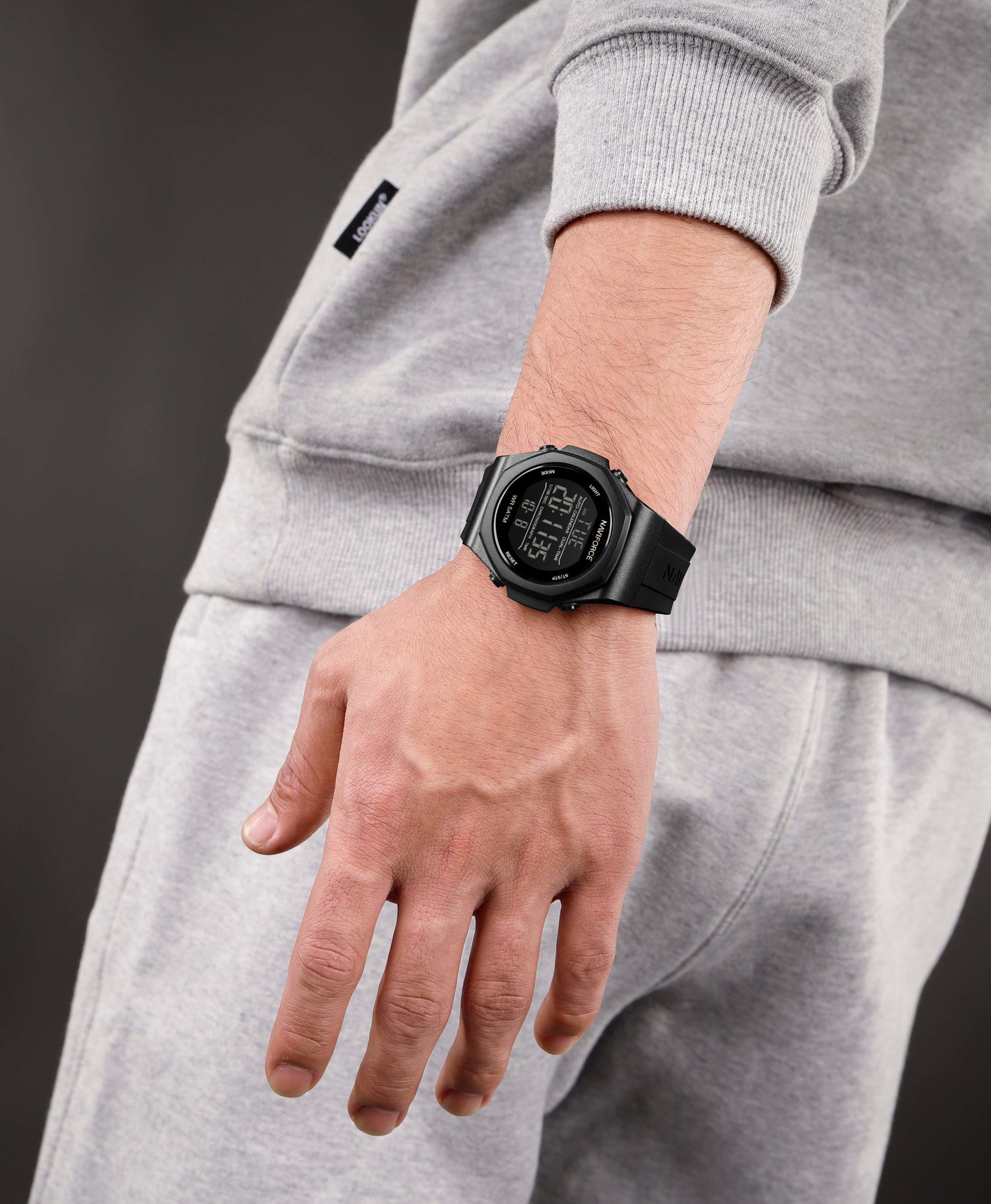 NF7117 Black Silicon Strap Digital Watch