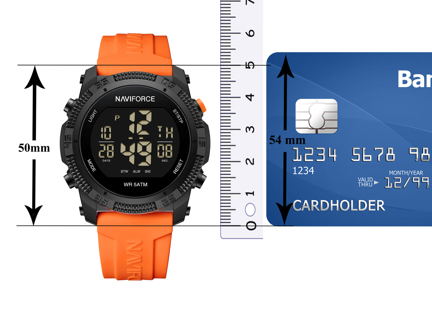 NF7104 Orange Silicon Strap Digital Watch